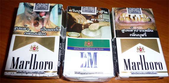 Zigarettenschachteln Thailand